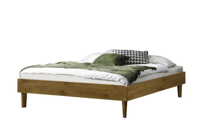 Bett Leandro Hasena Eiche massivholz-140x200 cm Braun