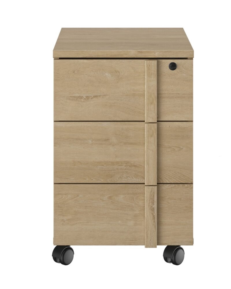 Rollcontainer mit 3 schubladen FARO Beige - Eiche blond