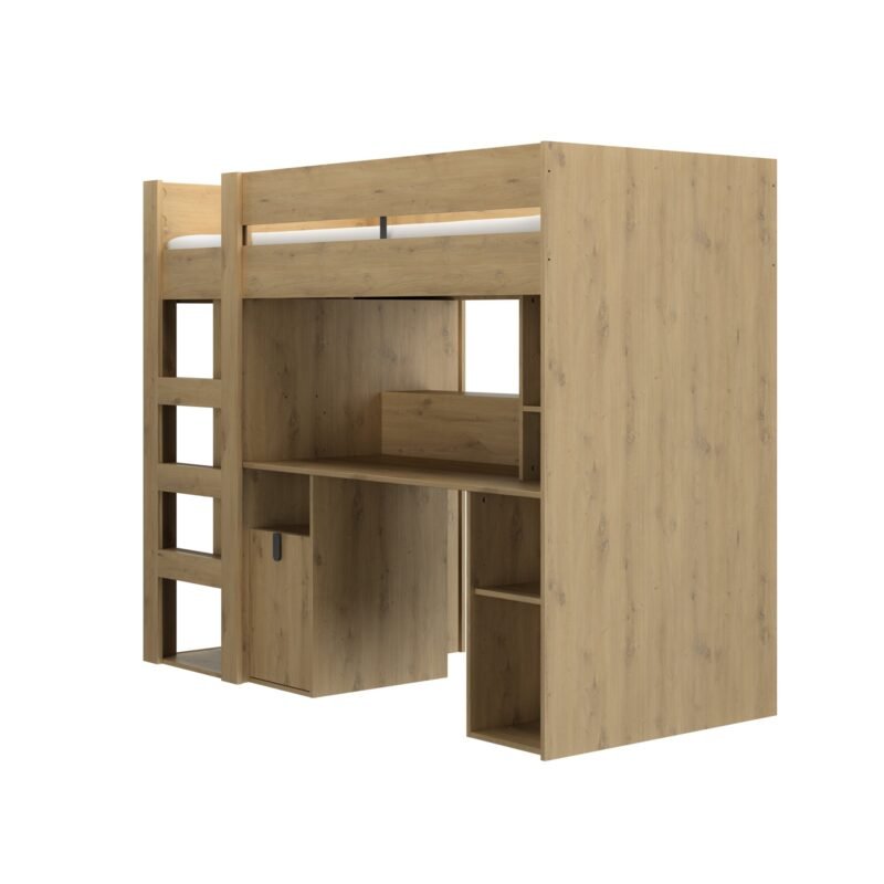 Hohes bett LUGANO, Eiche artisan 205x99 - Bild 2