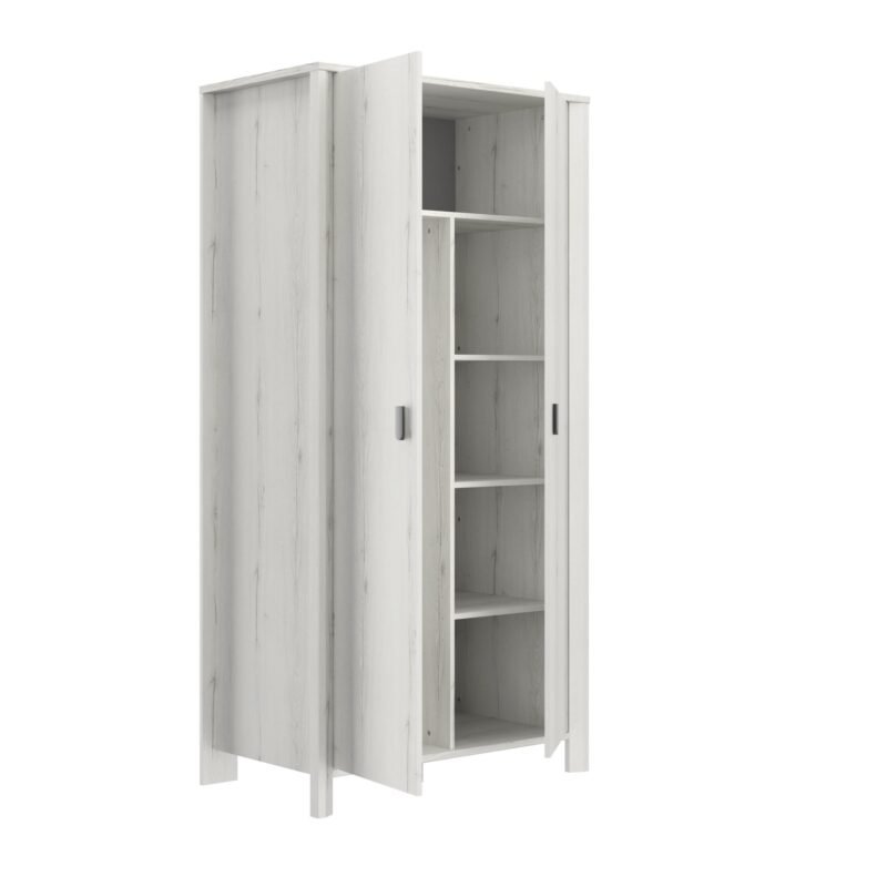 Armoire 2 portes LUGANO Chêne Helvézia blanchi  104x60 – Image 3