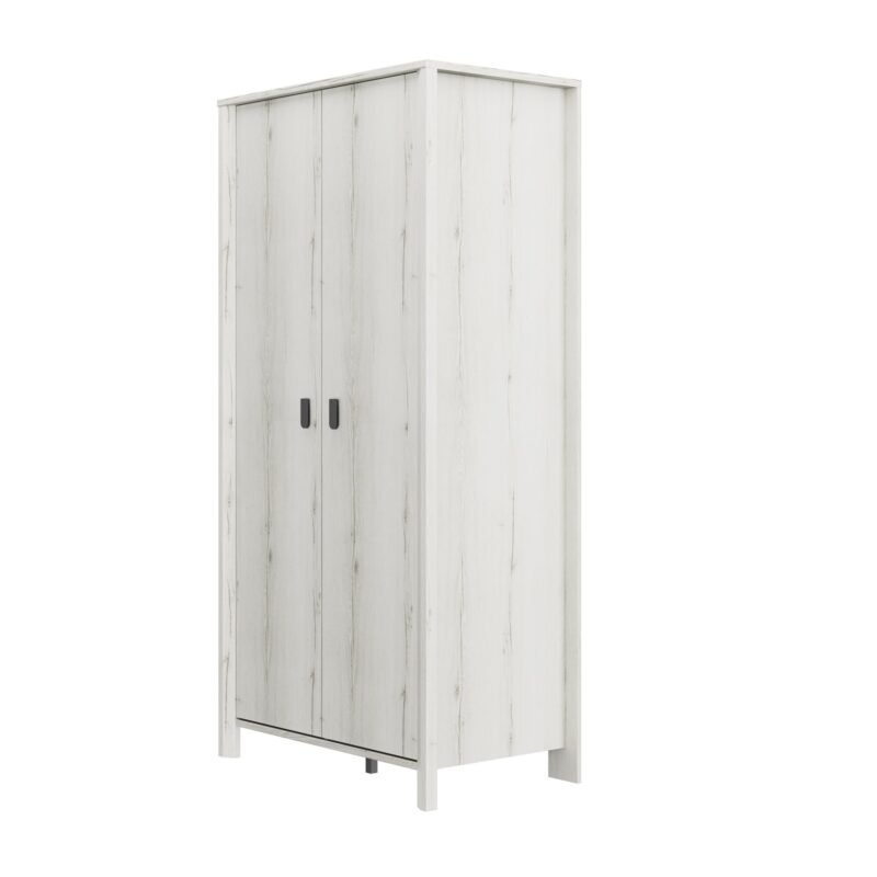 Armoire 2 portes LUGANO Chêne Helvézia blanchi  104x60 – Image 4