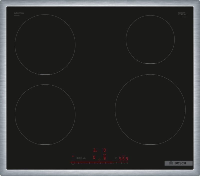 Induktionskochfeld 60 cm, Schwarz, mit rahmen, PIE645HB1E