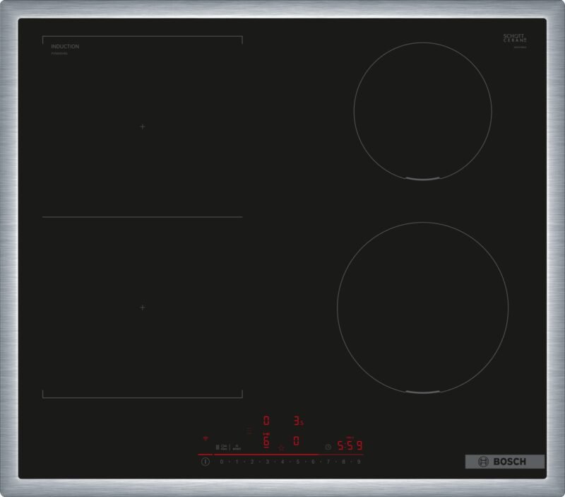 Table de cuisson à induction, 60 cm, Noir, avec cadre, PVS645HB1E