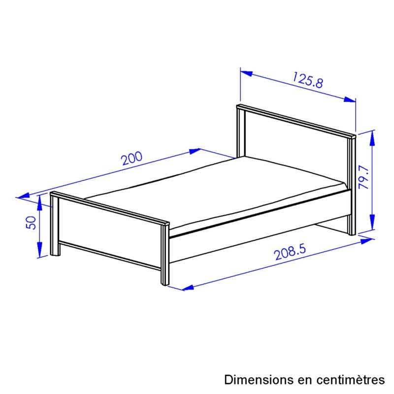 Bett LUGANO, Eiche artisan 126x209 - Bild 5