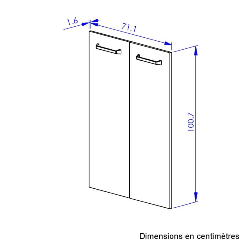 Option 2 portes bois pour H. 110 ELIO Marron - Chêne brun viking – Image 2