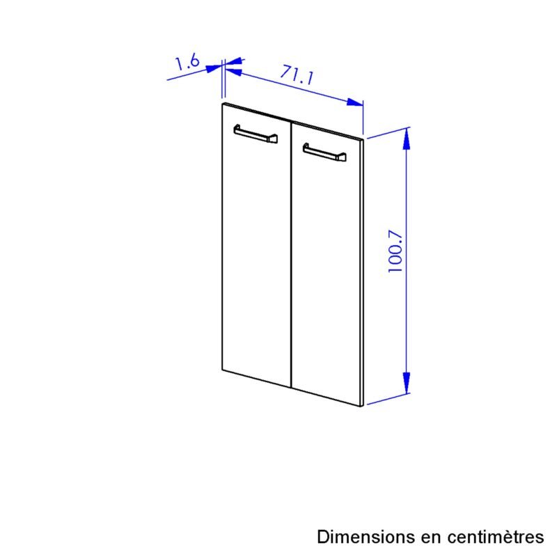 Option 2-türig, weiß lackiert, für H. 110 ELIO weiß - Weiß - Bild 2