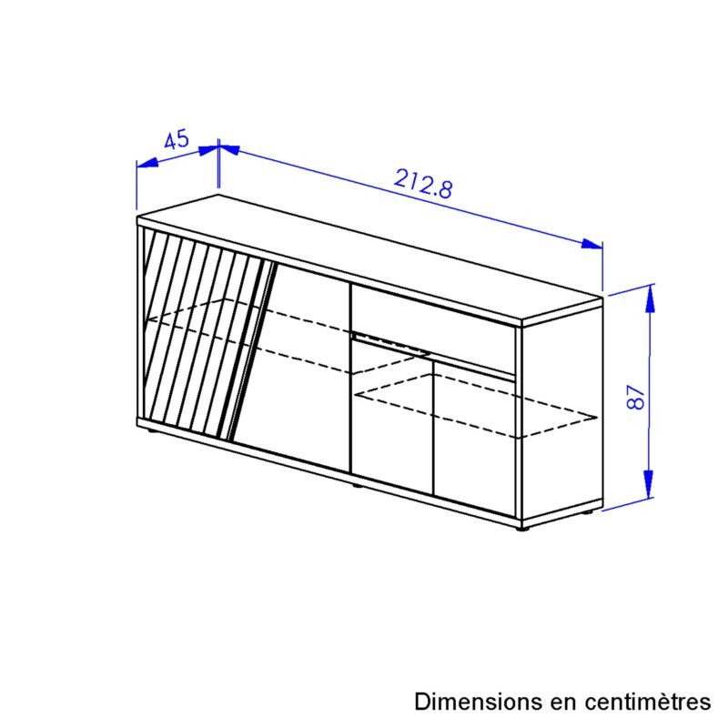 Buffet 4 portes 1 tiroir EPURA Chêne silva – Image 6