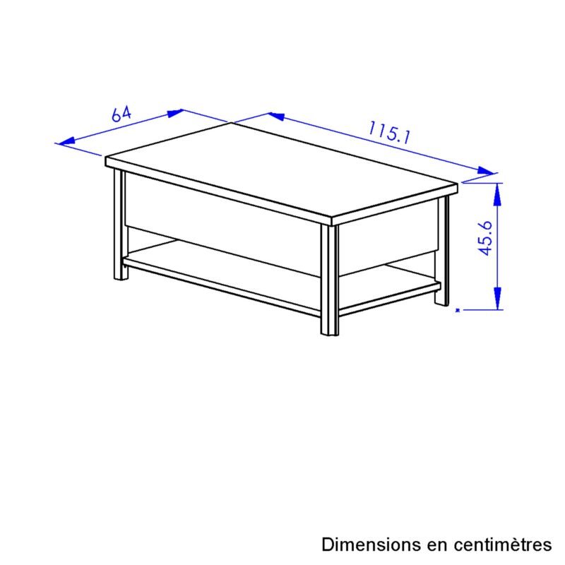 Couchtisch tablett fallen, MANOSQUE Eiche Helvezia gebleicht - Bild 6