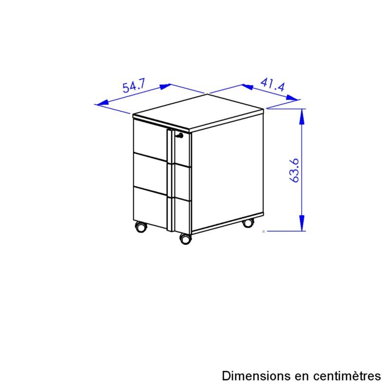 Rollcontainer mit 3 schubladen FARO Beige - Eiche blond - Bild 5