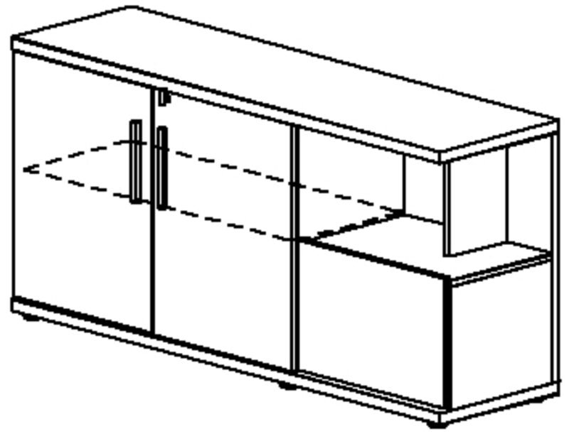 Sideboard V1 45x160 - Eiche strukturiert -  GAUTIER OFFICE - Bild 6