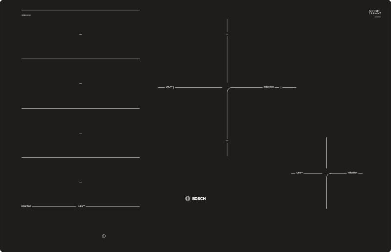 Induktionskochfeld 80 cm, Schwarz, blumen-plan, PXE801DC1E