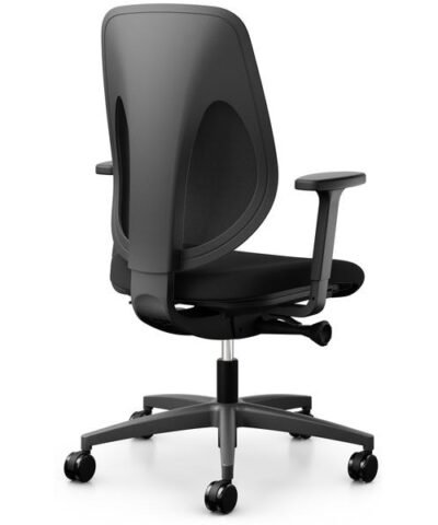 Giroflex Chaise de bureau 353 avec dossier résille et accoudoirs, noir 2