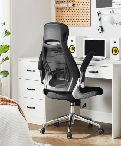 Songmics Chaise de bureau avec revêtement en filet, accoudoirs et appui-tête 8