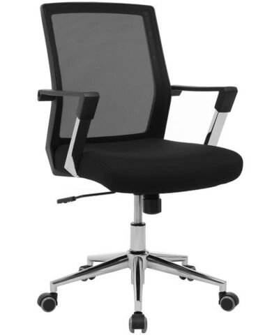 Songmics Chaise de bureau avec dossier résille et accoudoirs, noir 6