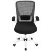 Songmics Chaise de bureau avec accoudoirs rabattables, noir / blanc 5