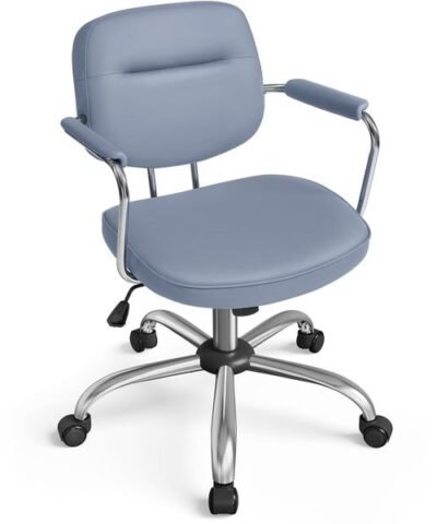 Songmics Chaise de bureau avec dossier rembourré et accoudoirs, Bleu 7