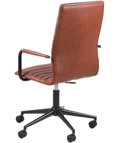 AC Design Chaise de bureau Winslow, avec dossier et accoudoirs rembourrés, cognac 1