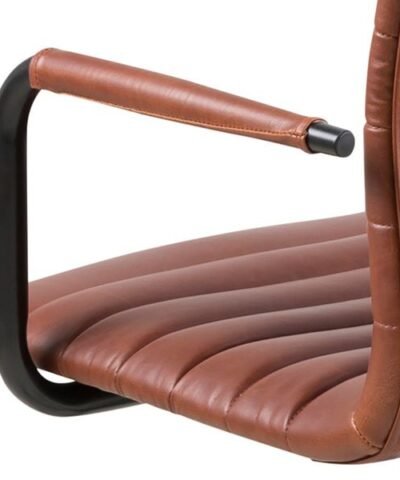 AC Design Chaise de bureau Winslow, avec dossier et accoudoirs rembourrés, cognac 4