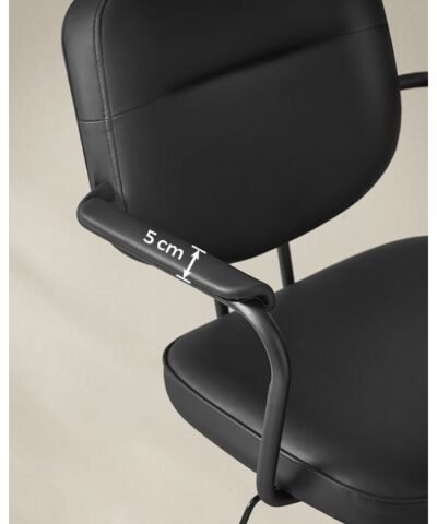 Songmics Chaise de bureau avec dossier rembourré et accoudoirs, Noir 4