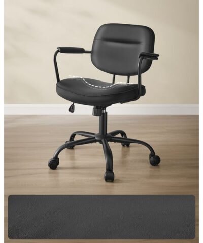 Songmics Chaise de bureau avec dossier rembourré et accoudoirs, Noir 3