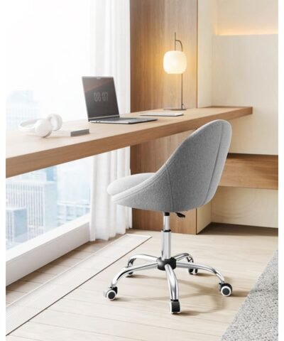 Songmics Chaise de bureau sans accoudoirs, avec piétement, gris 2