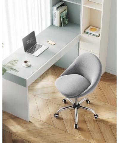 Songmics Chaise de bureau sans accoudoirs, avec piétement, gris 3