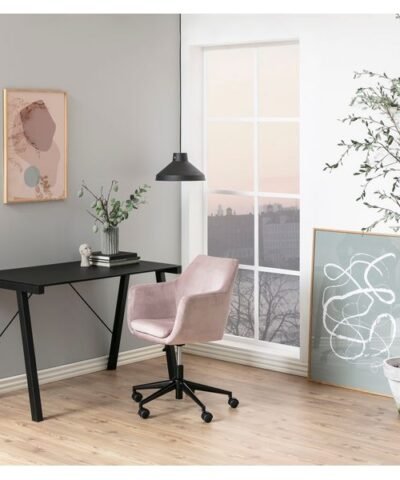 AC Design Chaise de bureau Nora, avec dossier et accoudoirs rembourrés, Dusty Rose 7