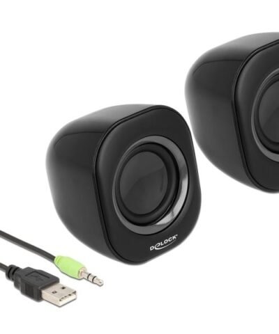 Delock PC-Lautsprecher Mini Stereo 3.5 mm Klinke, USB-Strom Schwarz 5