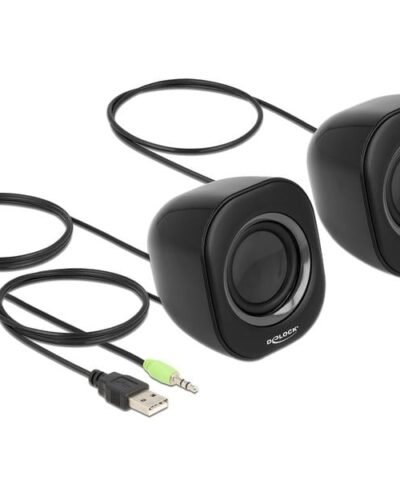 Delock PC-Lautsprecher Mini Stereo 3.5 mm Klinke, USB-Strom Schwarz 1