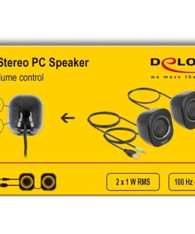 Delock PC-Lautsprecher Mini Stereo 3.5 mm Klinke, USB-Strom Schwarz 3