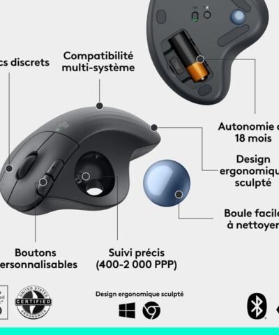 Logitech Trackball Ergo M575s Wireless Graphite 5