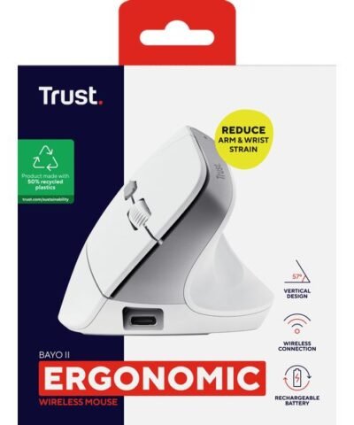 Trust Souris ergonomique Bayo II Blanc 7