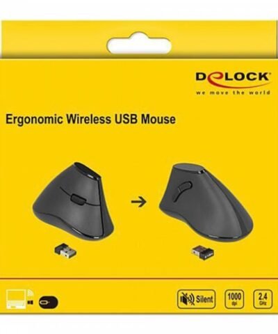 Delock Souris ergonomique 12622 Silent USB sans fil 3