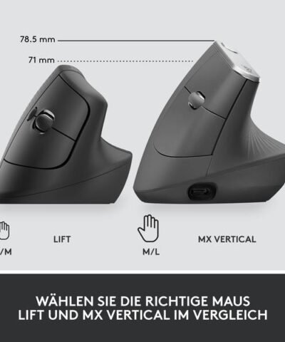 Logitech Ergonomische Maus Lift for Business Graphite 7