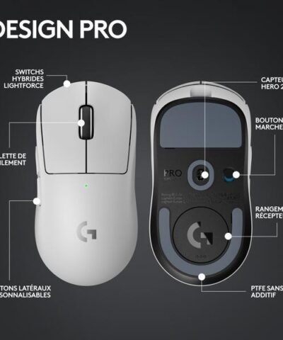 Logitech Souris de gaming Pro X Superlight 2 Lightspeed Blanc 7