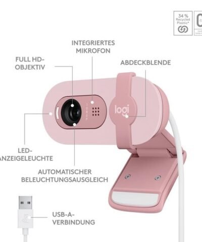 Logitech Brio 100 Rosa 5