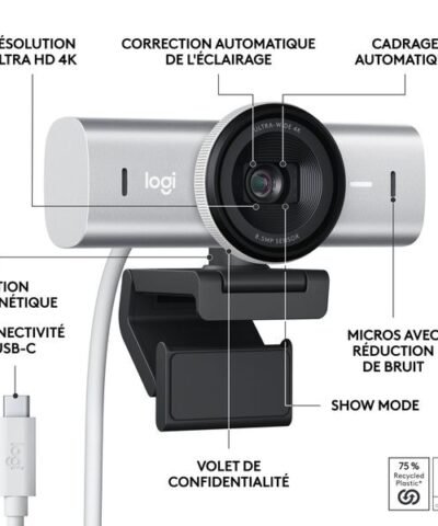 Logitech Webcam MX Brio 4K Pale Grey 4