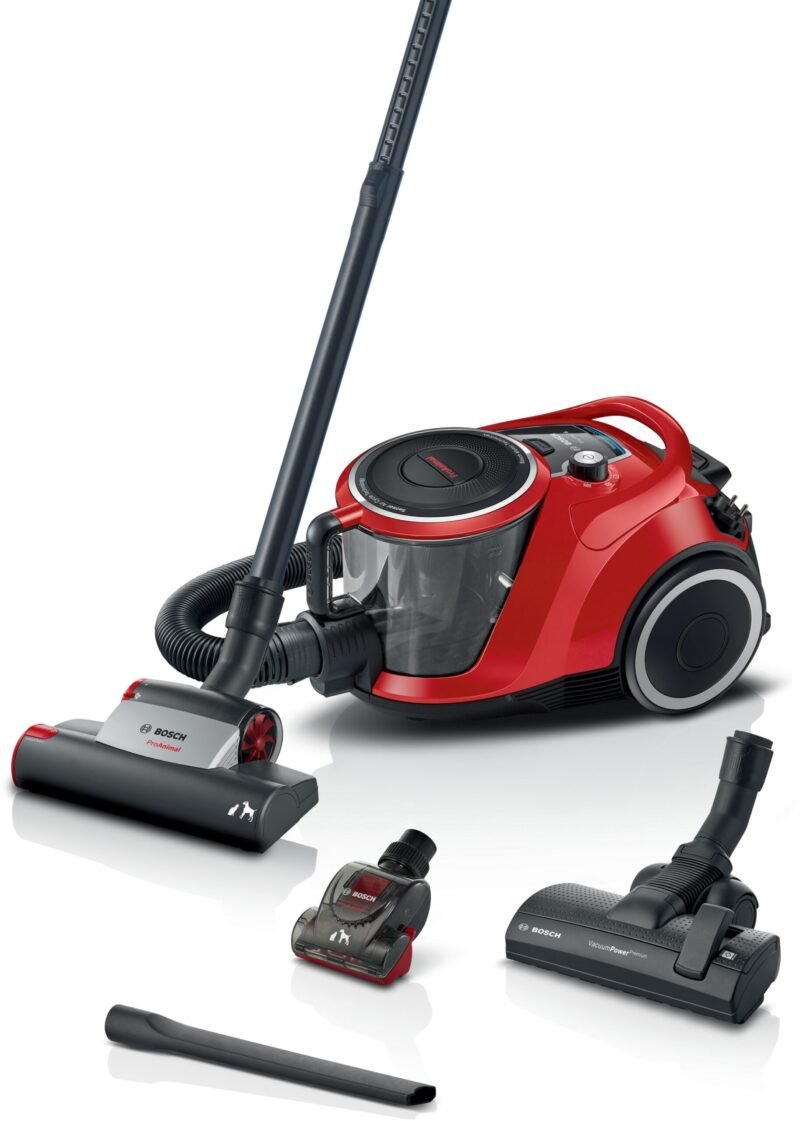 Aspirateur sans sac ProAnimal Rouge tornade - Bosch Série 6 BGC41PET