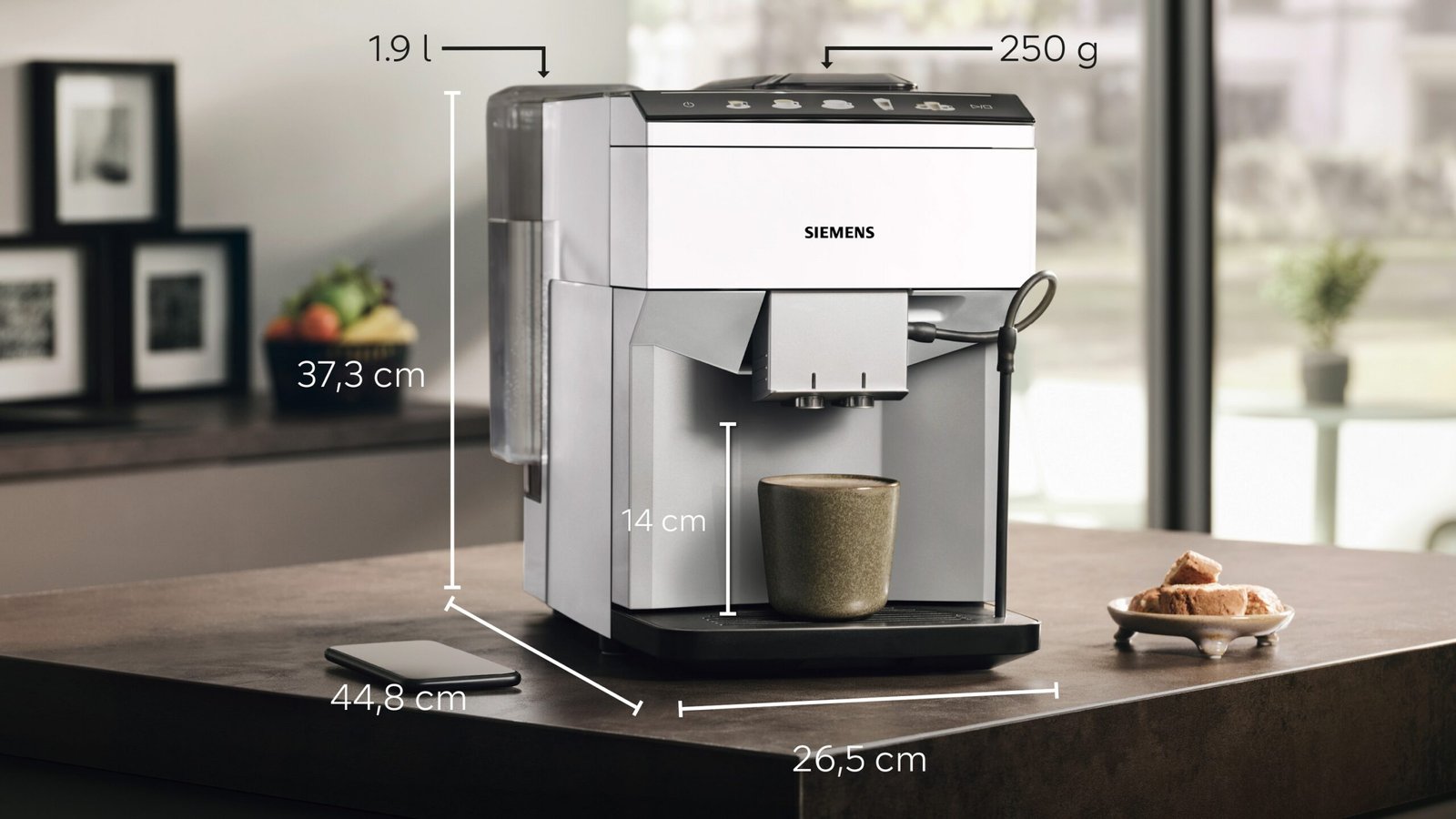 Machine à café automatique  Siemens - Argent naturel, Blanc - TP515D02 – Image 2