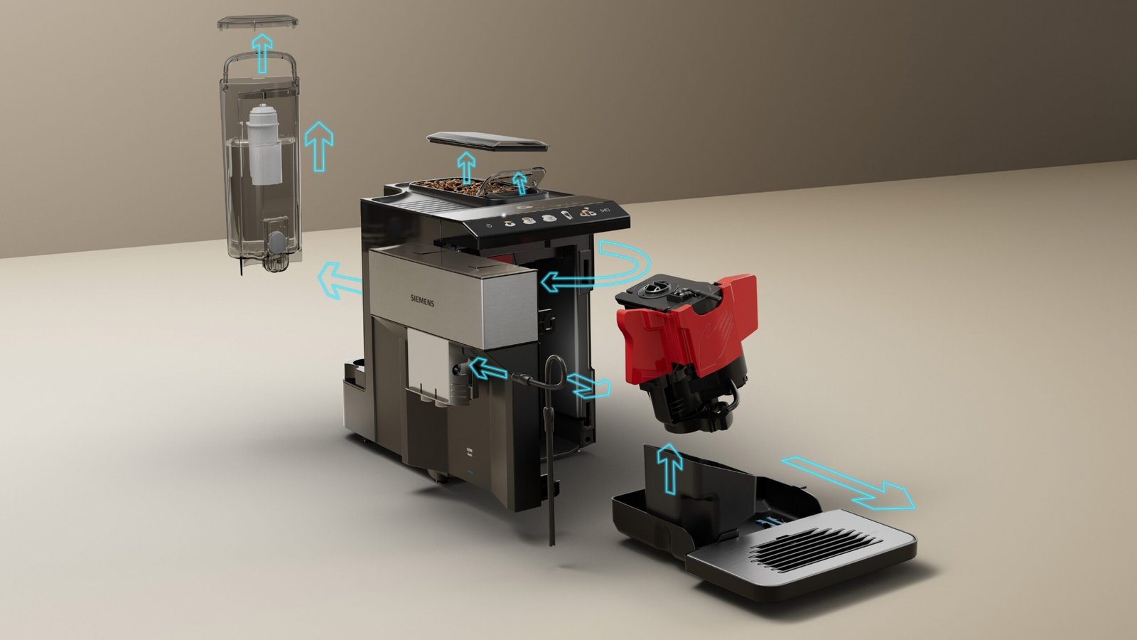 Kaffeevollautomat Siemens - edelstahl, Schwarz - TP516DX3 – Bild 7