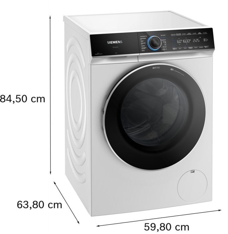 Lave-linge chargement frontal 10 kg 1600 trs/min Pose libre Blanc - Siemens iQ700 WG56B2A5CH – Image 5