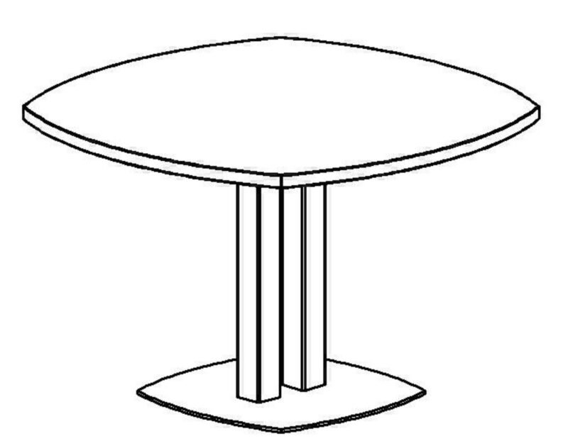 Tabelle 4 seiten kurve (CONFERENCE) 115x115 Eiche strukturiert / Weiss GAUTIER OFFICE - Bild 2