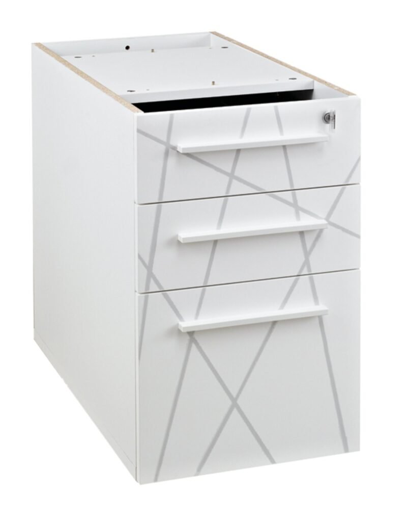 Caisson bout de bureau 80 cm V1 - SUNDAY - 80x42 - blanc graphic GAUTIER OFFICE – Image 3