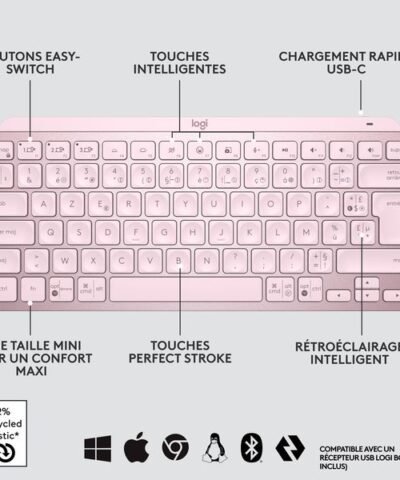 Logitech Clavier MX Keys Mini Rose CH-Layout 6