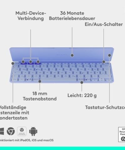 Logitech Tastatur Keys-To-Go 2 lilac 5