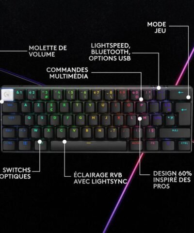 Logitech Clavier de gaming Pro X 60 Lightspeed Black 4