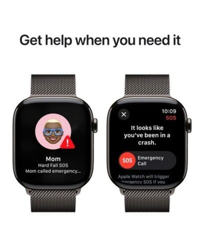 Apple Watch Series 10 46 mm LTE Boucle Milanaise Titanium Slate M/L 5