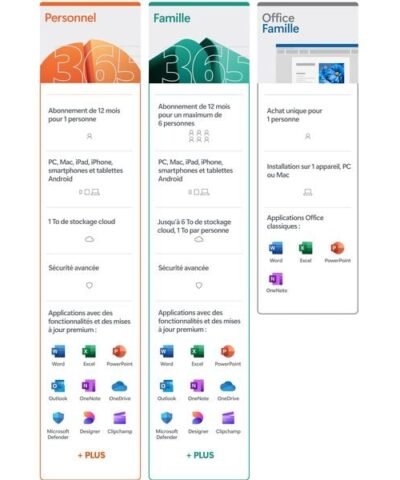 Microsoft 365 Personal Boîte, 1 Utilisateur, Français 1