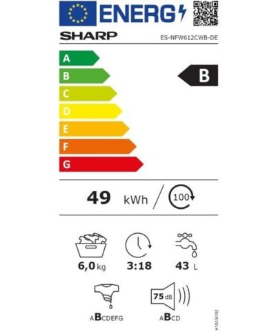 Sharp Machine à laver ES-NFW612CWB-DE Gauche 7