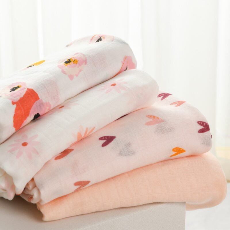 Momcozy Muslin Swaddle Blanket 4 Pack - printed – Image 7